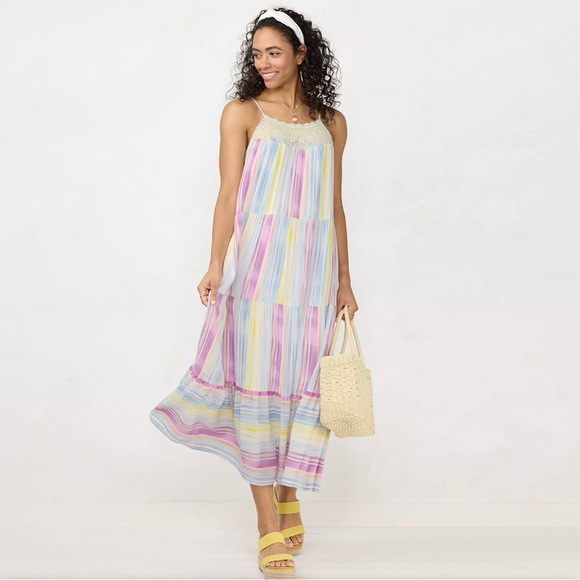 🌻LC Lauren Conrad🌻 Crochet Trim Maxi Dress  Plus Size 4X - Picture 8 of 8